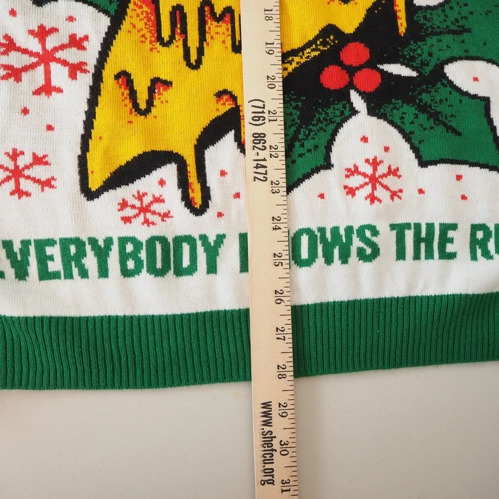 Barstool Sports Dave Portnoy‎ One Bite Pizza Ugly Christmas Sweater Men's Size L